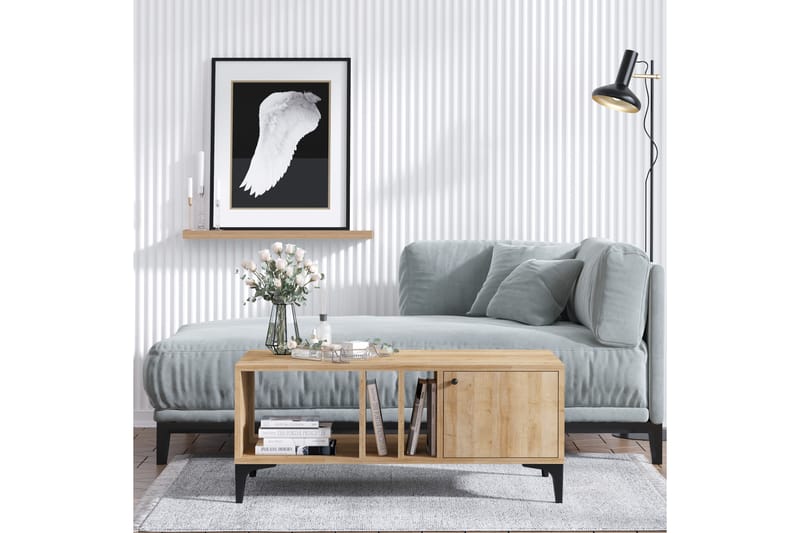 Stort murbord 100 cm - Natur / Svart - Møbler - Bord - Avlastningsbord - Brettbord og småbord