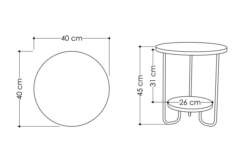 Ullavi Sidebord - Lysebrun - Lampebord & sidebord - Brettbord og småbord
