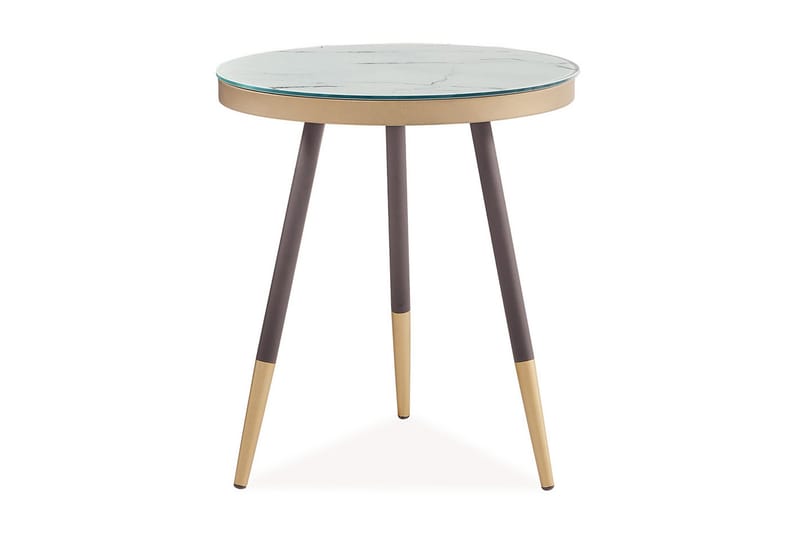 Vagaia Sidebord 45 cm Rundt - Glass/Hvit/Svart - Møbler - Bord - Avlastningsbord - Brettbord og småbord