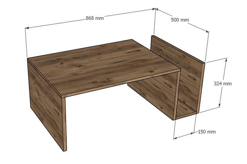 Vimenil Brettbord 87 cm - Brun - Brettbord og småbord
