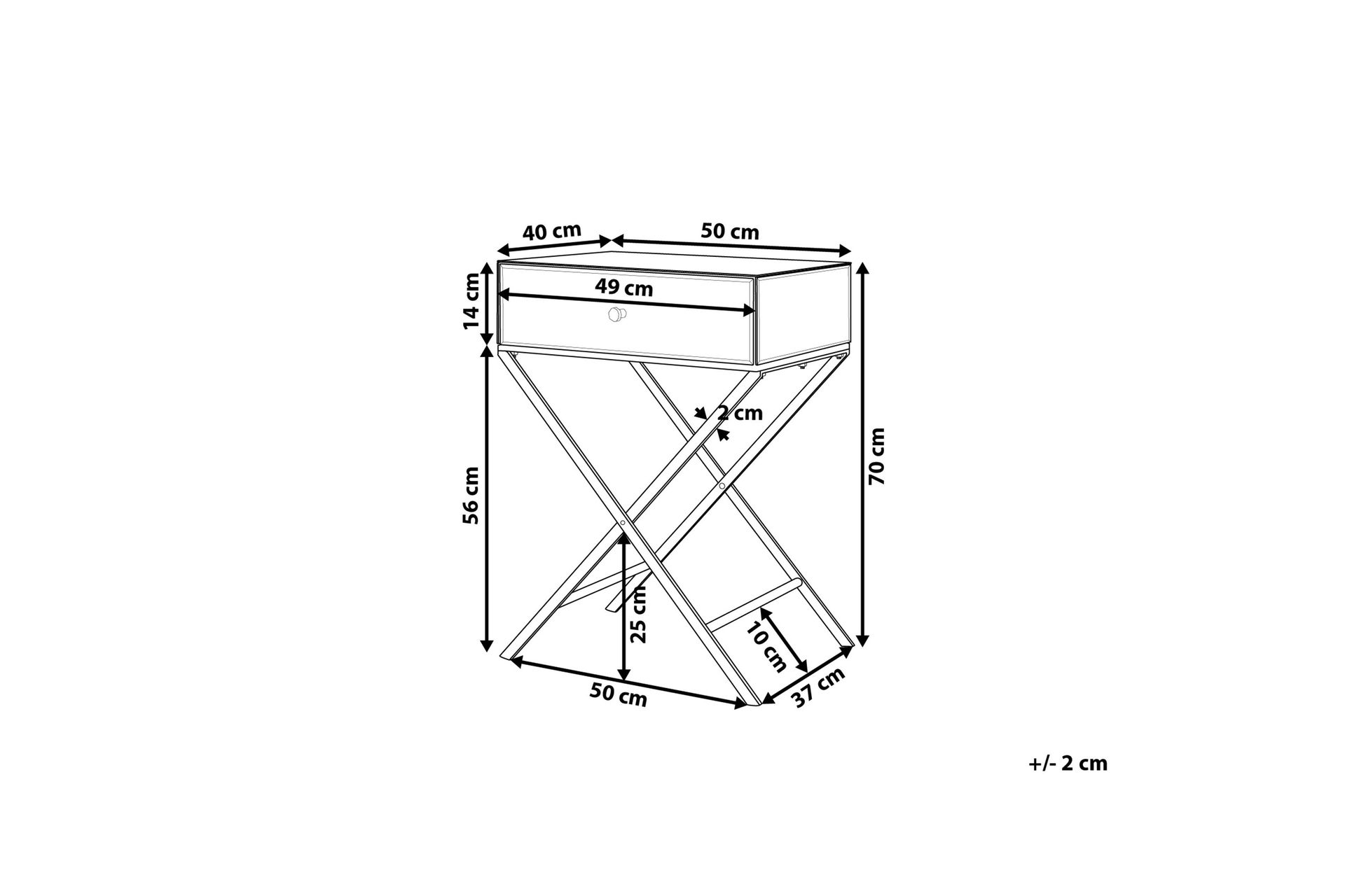 Vivy Avlastningsbord 50 cm - Sølv - Møbler - Bord - Avlastningsbord - Brettbord og småbord