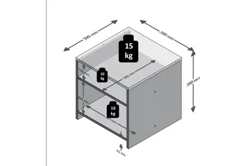 Weihert Avlastningsbord 39 cm - Hvit/Grå - Møbler - Bord - Avlastningsbord - Brettbord og småbord