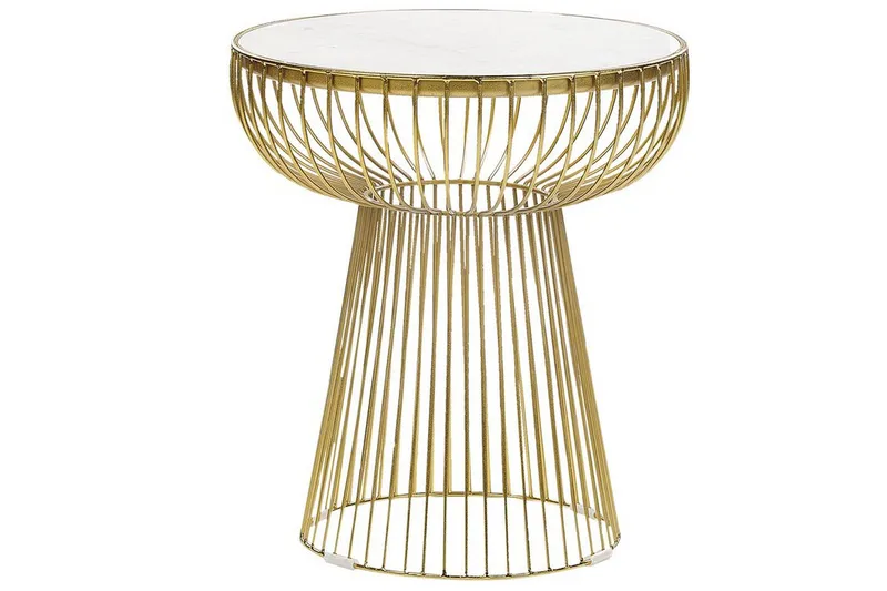 Cael Sidebord 42 cm, Hvit/Gull