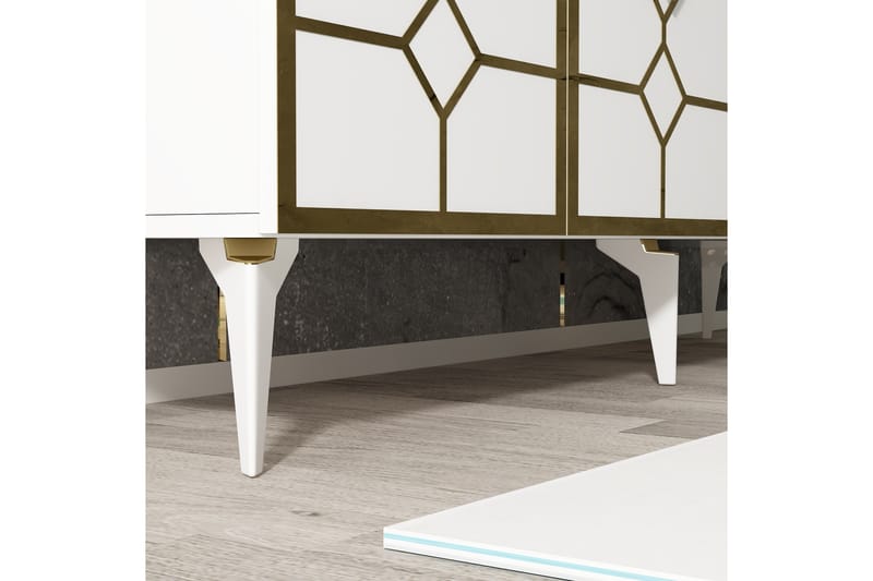 Cagla Konsollbord 150 cm - Hvit/Gull - Møbler - Bord - Avlastningsbord - Gangbord