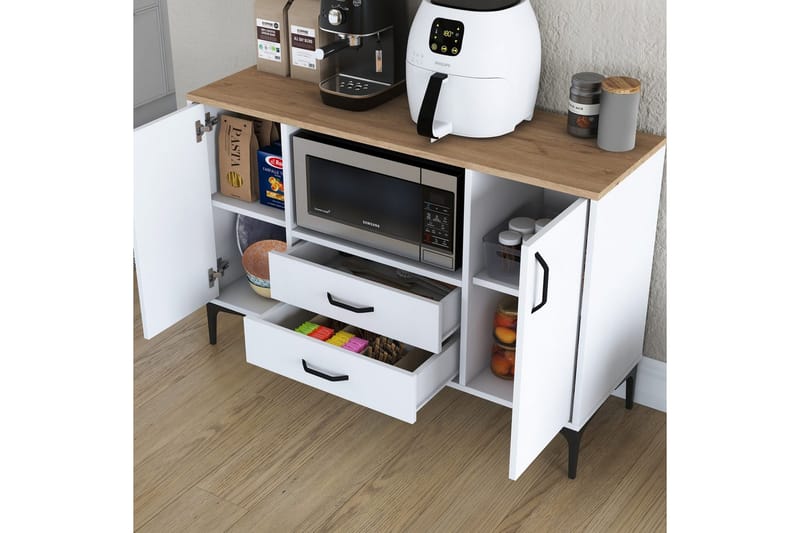 Cerreta konsollbord 120 cm - Mellomfarget tre/Hvit - Møbler - Bord - Avlastningsbord - Gangbord