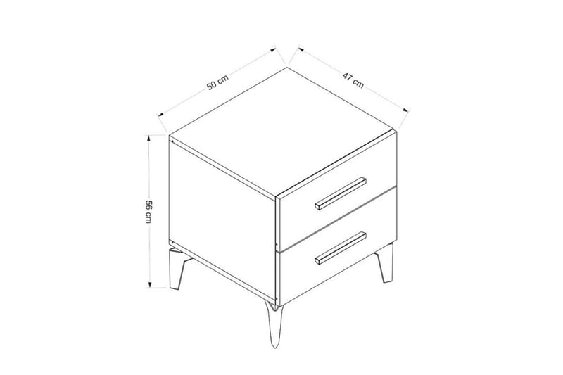Ceylor Nattbord 50 cm - Hvit - Møbler - Bord - Avlastningsbord - Sengebord & nattbord