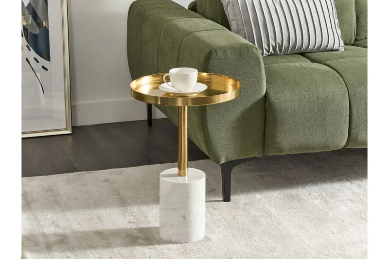Charis Sidebord 36 cm - Gull/Hvit - Møbler - Bord - Avlastningsbord - Lampebord & sidebord