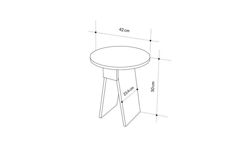 Chen Sidebord 42 cm - Hvit - Møbler - Bord - Avlastningsbord - Lampebord & sidebord