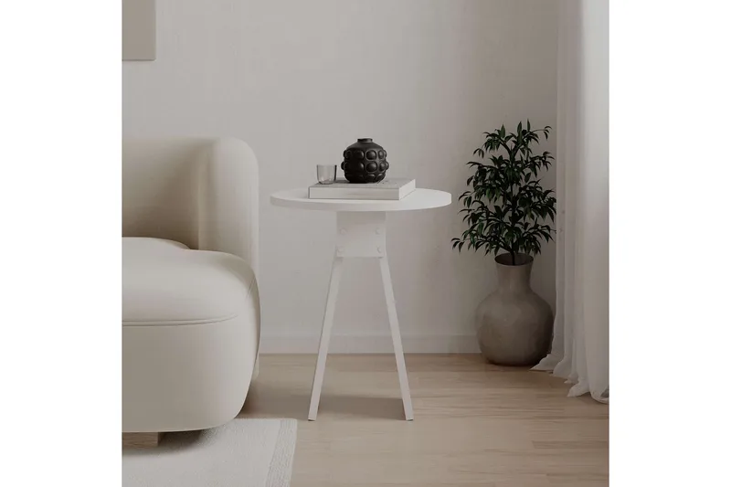 Chen Sidebord 42 cm - Hvit - Møbler - Bord - Avlastningsbord - Lampebord & sidebord