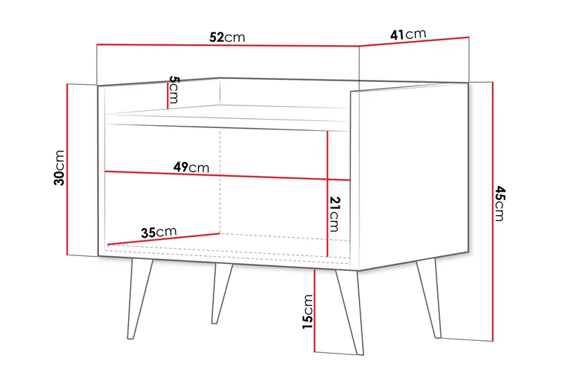 Chiku Nattbord 52 cm - Beige - Møbler - Bord - Avlastningsbord - Sengebord & nattbord