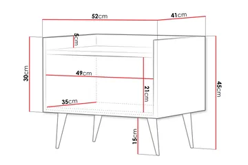Chiku Nattbord 52 cm - Beige - Møbler - Bord - Avlastningsbord - Sengebord & nattbord