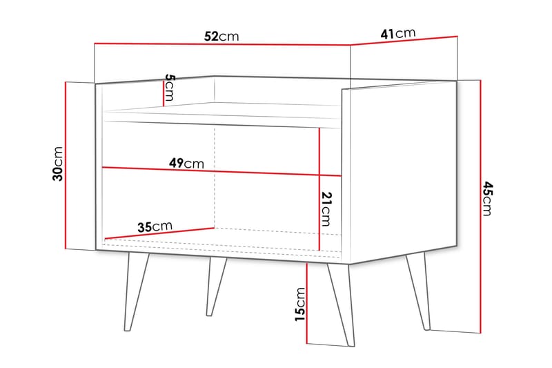 Chiku Nattbord 52 cm - Beige - Møbler - Bord - Avlastningsbord - Sengebord & nattbord