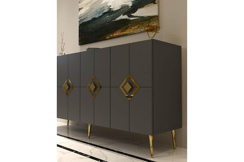 Cleryn Konsollbord 150 cm - Antrasitt/Gull - Møbler - Bord - Avlastningsbord - Gangbord