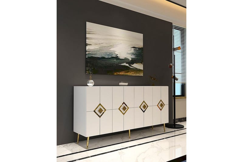 Cleryn Konsollbord 150 cm - Hvit/Gull - Møbler - Bord - Avlastningsbord - Gangbord