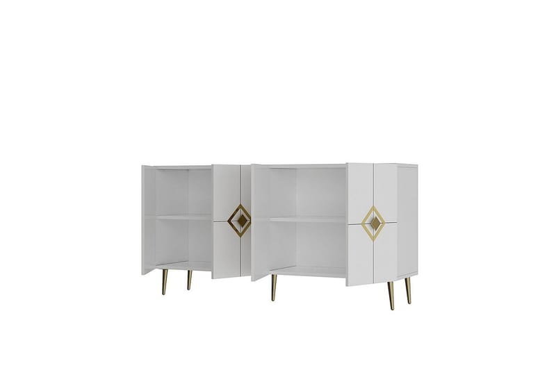 Cleryn Konsollbord 150 cm - Hvit/Gull - Møbler - Bord - Avlastningsbord - Gangbord