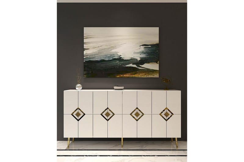 Cleryn Konsollbord 150 cm - Hvit/Gull - Møbler - Bord - Avlastningsbord - Gangbord