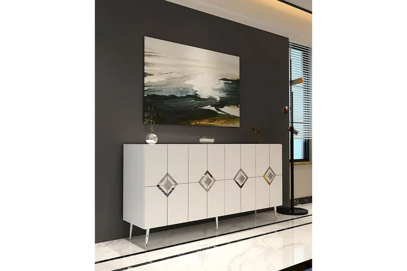 Cleryn Konsollbord 150 cm - Hvit/Sølv - Møbler - Bord - Avlastningsbord - Gangbord