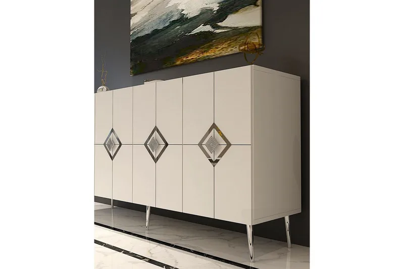 Cleryn Konsollbord 150 cm - Hvit/Sølv - Møbler - Bord - Avlastningsbord - Gangbord