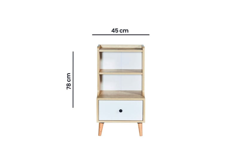 Comfortale Nattbord 45 cm - Sand/Hvit - Møbler - Bord - Avlastningsbord - Sengebord & nattbord
