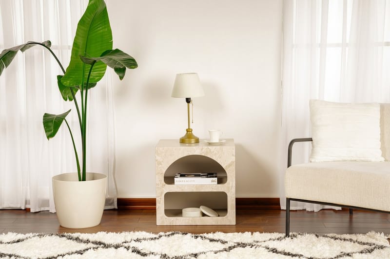 Dalim Nattbord 50 cm - Travertin/Sandstein - Møbler - Bord - Avlastningsbord - Sengebord & nattbord