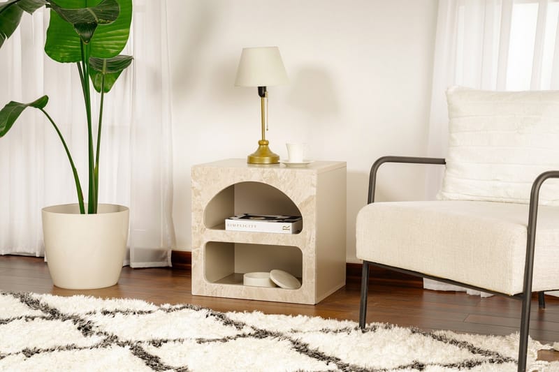 Dalim Nattbord 50 cm - Travertin/Sandstein - Møbler - Bord - Avlastningsbord - Sengebord & nattbord