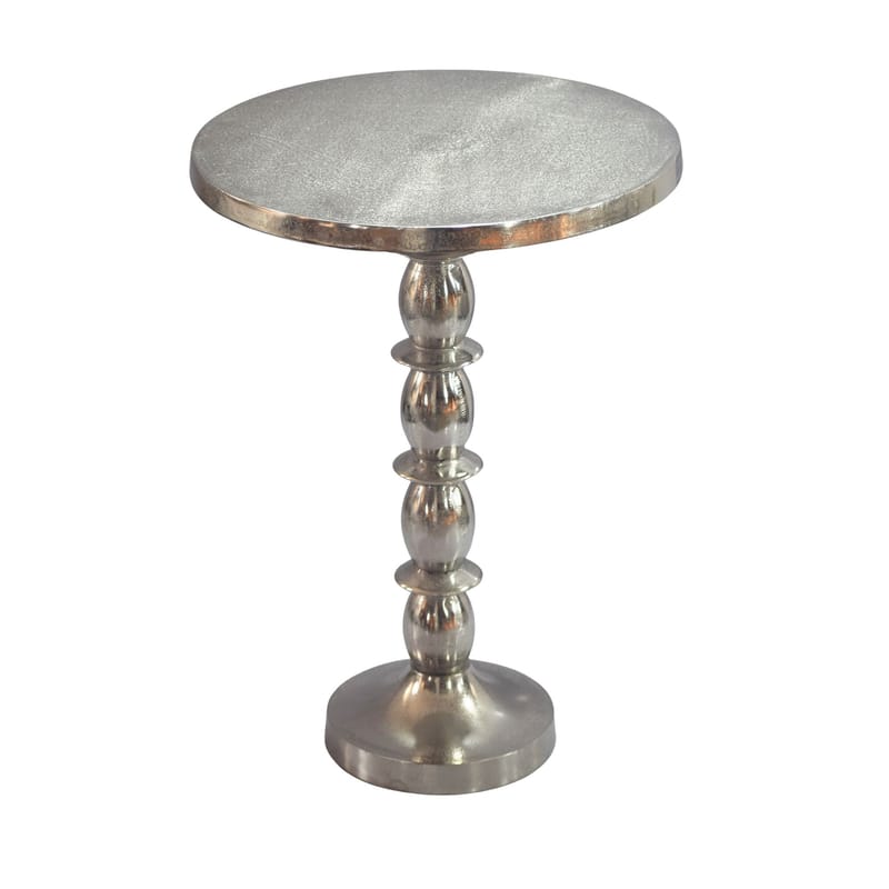 Dalor rundt sidebord 40 cm i aluminium med rå finish - sølv - Møbler - Bord - Avlastningsbord - Konsollbord
