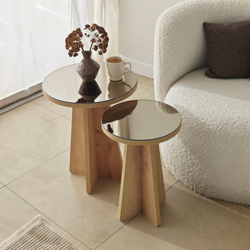 Dasina sidebord 2 deler 50 cm - Bronzie / Safir Eik - Møbler - Bord - Avlastningsbord - Settbord