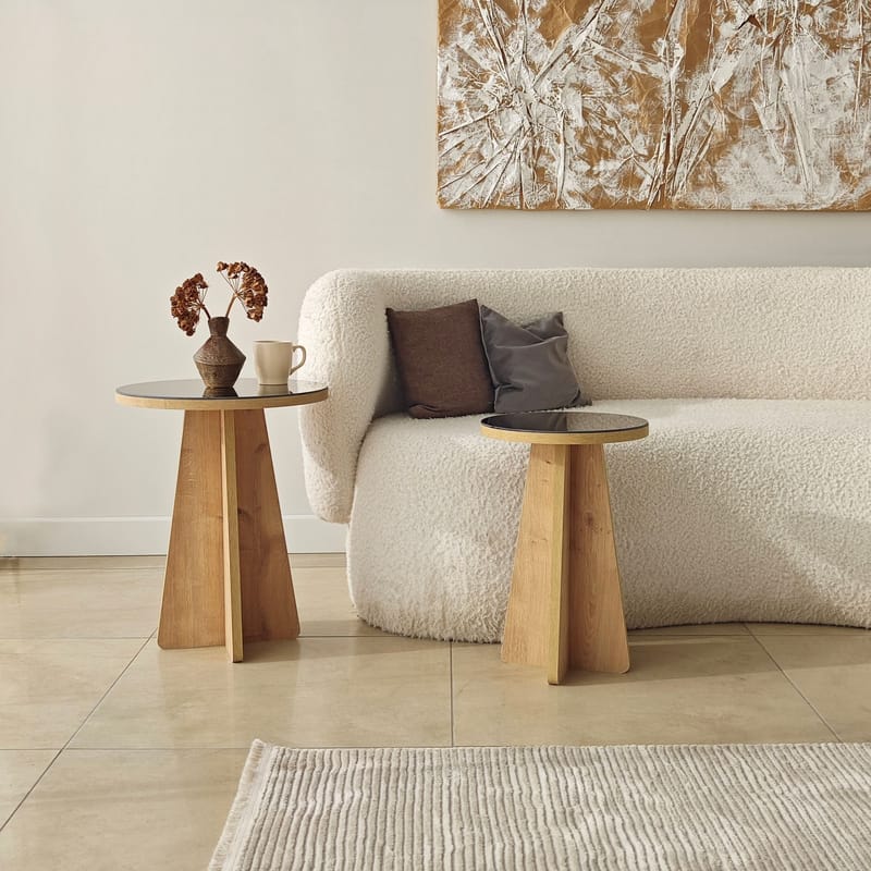 Dasina sidebord 2 deler 50 cm - Bronzie/Safir Eik - Møbler - Bord - Avlastningsbord - Settbord