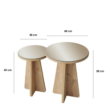 Dasina sidebord 2 deler 50 cm - Bronzie/Safir Eik - Møbler - Bord - Avlastningsbord - Settbord