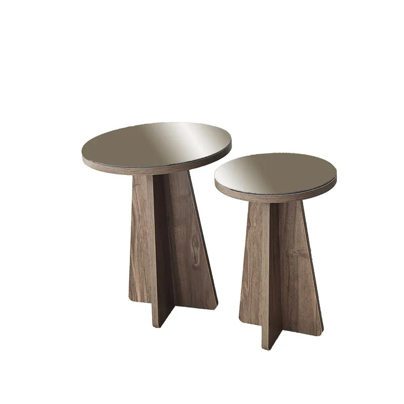 Dasina sidebord 2 deler 50 cm, Bronzie/Valnøtt