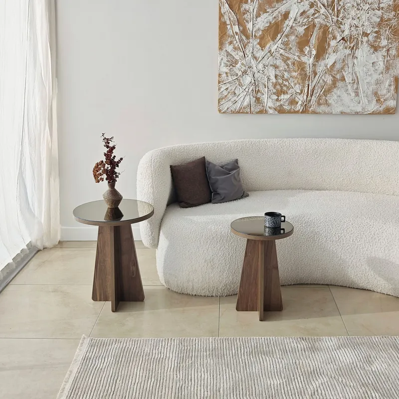 Dasina sidebord 2 deler 50 cm - Bronzie/Valnøtt - Møbler - Bord - Avlastningsbord - Settbord