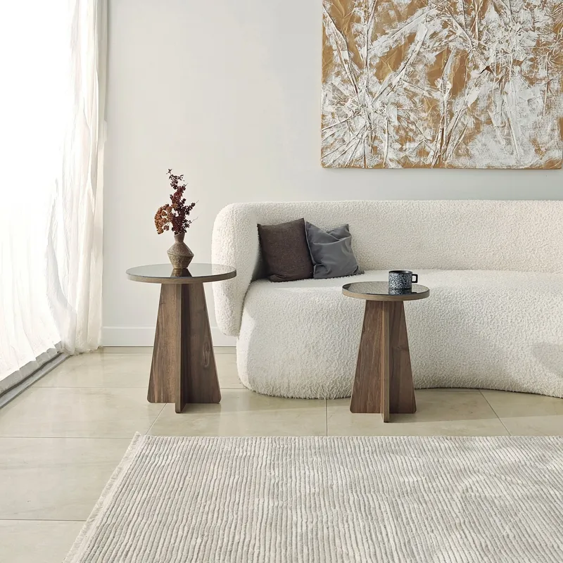 Dasina sidebord 2 deler 50 cm - Bronzie/Valnøtt - Møbler - Bord - Avlastningsbord - Settbord
