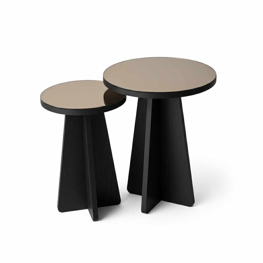 Dasina sidebord 2 deler 50 cm - Svart / Bronse