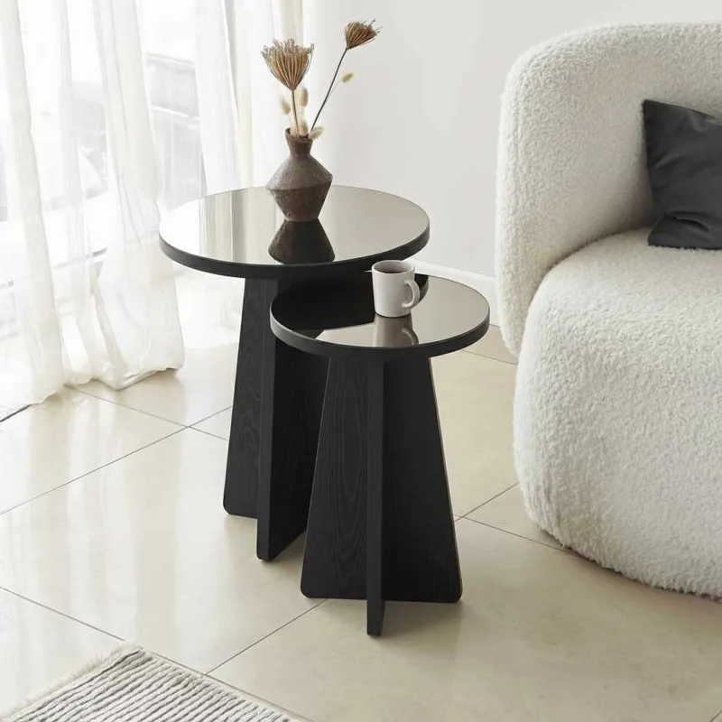 Dasina sidebord 2 deler 50 cm - Svart / Bronse - Møbler - Bord - Avlastningsbord - Settbord