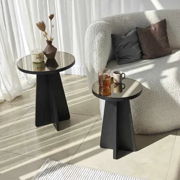 Dasina sidebord 2 deler 50 cm - Svart / Bronse - Møbler - Bord - Avlastningsbord - Settbord