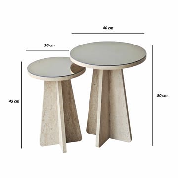 Dasina sidebord 2 deler 50 cm - Travertin/Bronse - Møbler - Bord - Avlastningsbord - Settbord