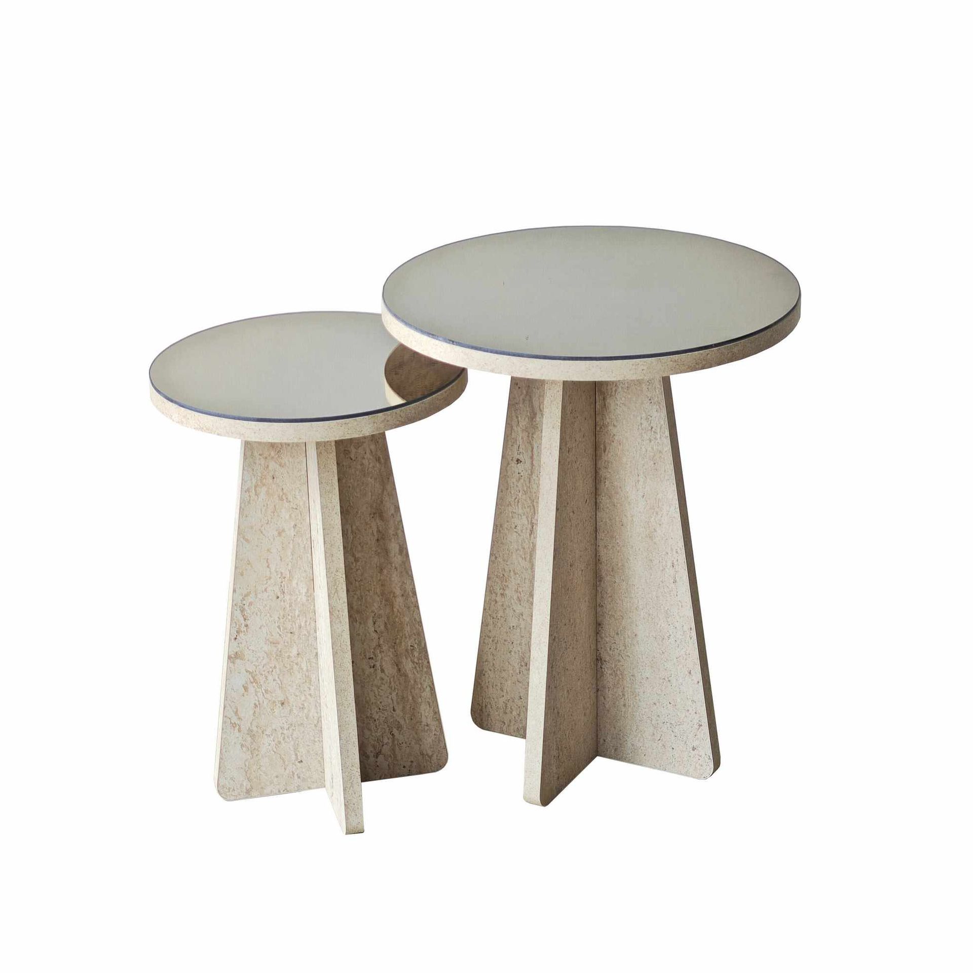 Dasina sidebord 2 deler 50 cm - Travertin/Bronse