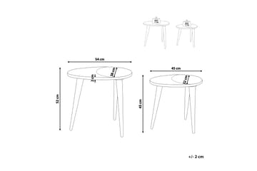 Daylinn Settbord 54 cm - Mørkt tre/Gull - Møbler - Bord - Avlastningsbord - Settbord