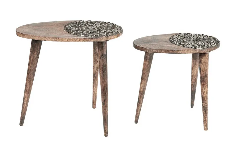 Daylinn Settbord 54 cm, Mørkt tre/Gull