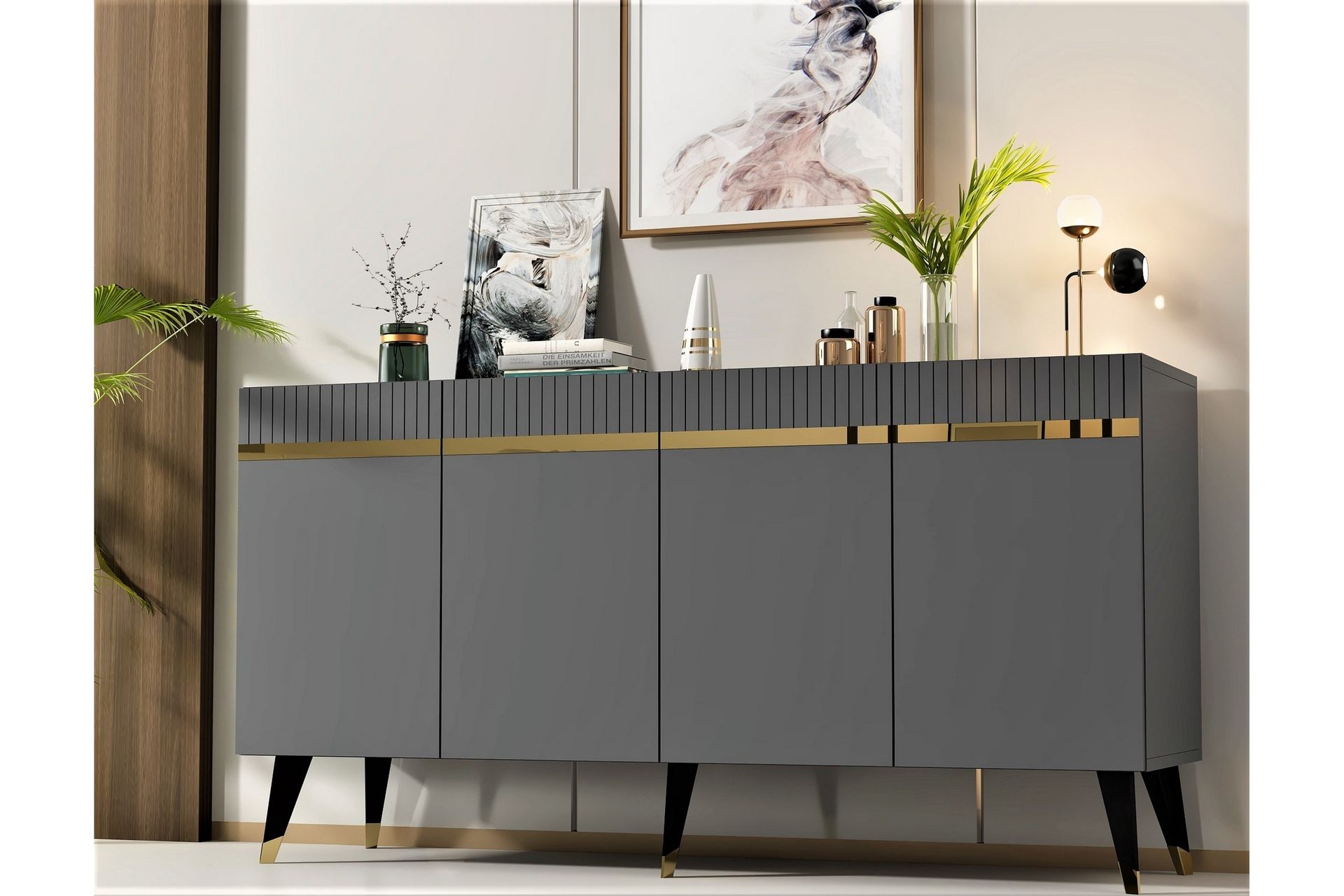 Defneia Konsollbord 150 cm - Antrasitt/Gull - Møbler - Bord - Avlastningsbord - Gangbord