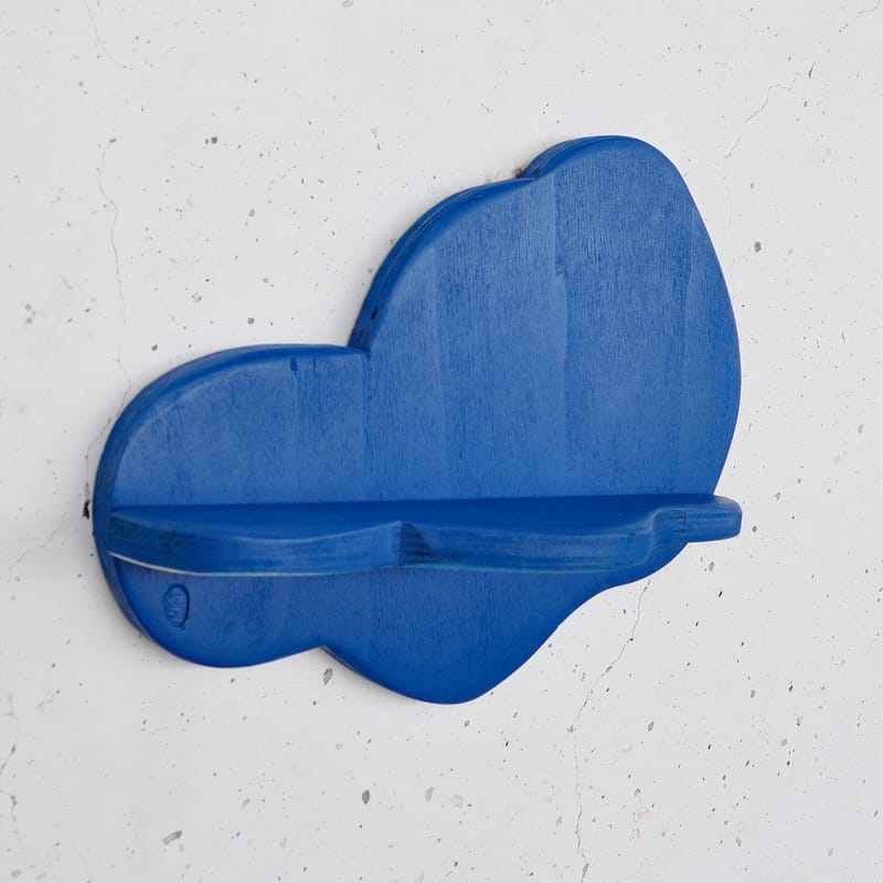 Dekorativ vegghylle i tre Hanah Home Magna Blå 35 x 25 x 11 cm - Møbler - Bord - Avlastningsbord - Pidestall & søylebord