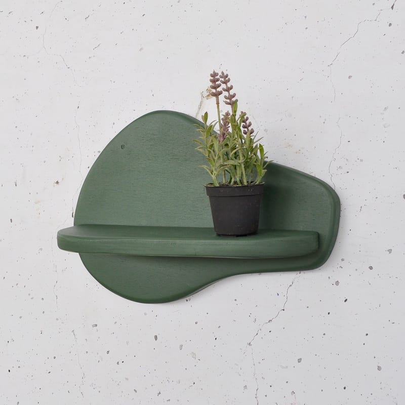 Dekorativ vegghylle i tre Hanah Home Magna Grønn 35 x 23 x 11 cm - Møbler - Bord - Avlastningsbord - Pidestall & søylebord