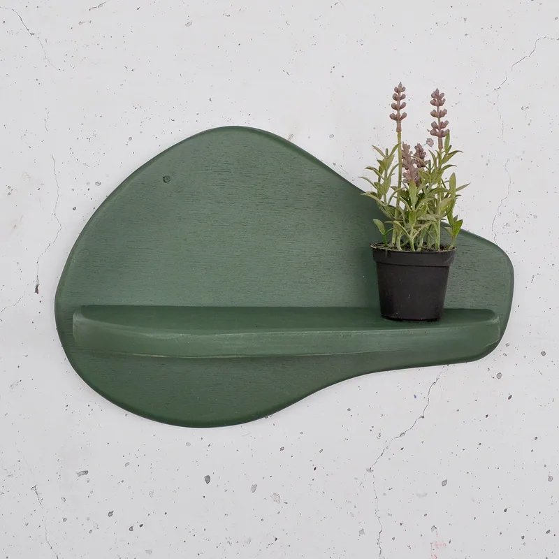 Dekorativ vegghylle i tre Hanah Home Magna Grønn 35 x 23 x 11 cm - Møbler - Bord - Avlastningsbord - Pidestall & søylebord