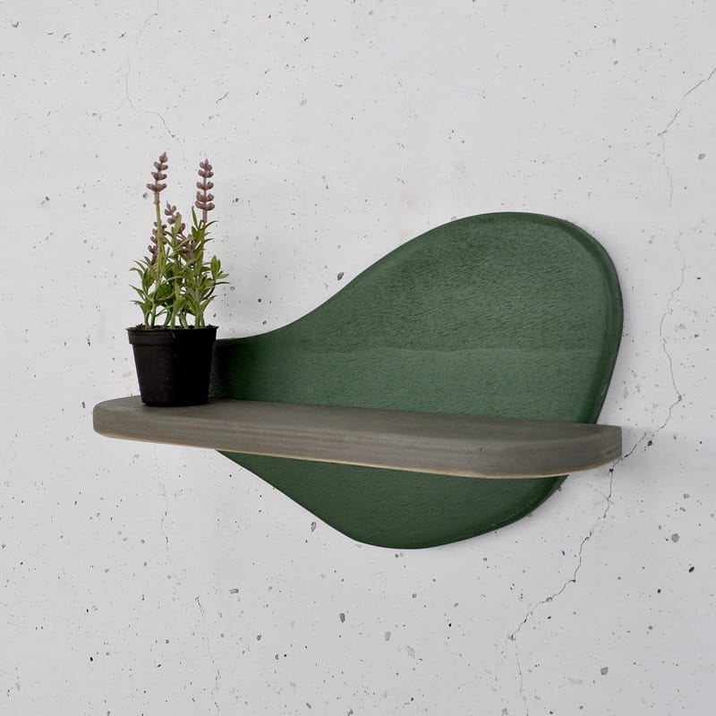 Dekorativ vegghylle i tre Hanah Home Magna Grønn / grå 35 x 20 x 11 cm - Møbler - Bord - Avlastningsbord - Pidestall & søylebord