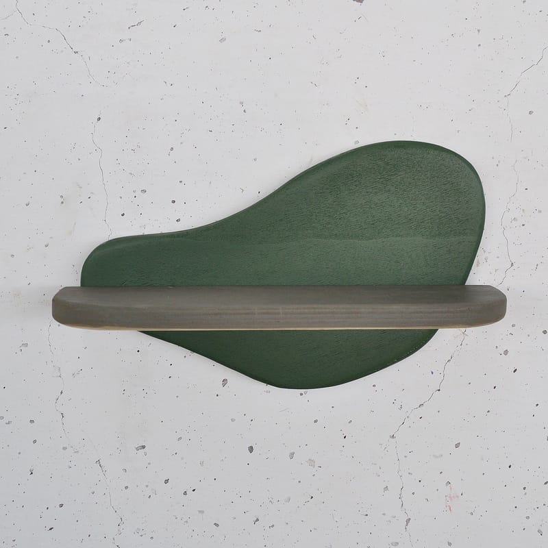 Dekorativ vegghylle i tre Hanah Home Magna Grønn / grå 35 x 20 x 11 cm - Møbler - Bord - Avlastningsbord - Pidestall & søylebord