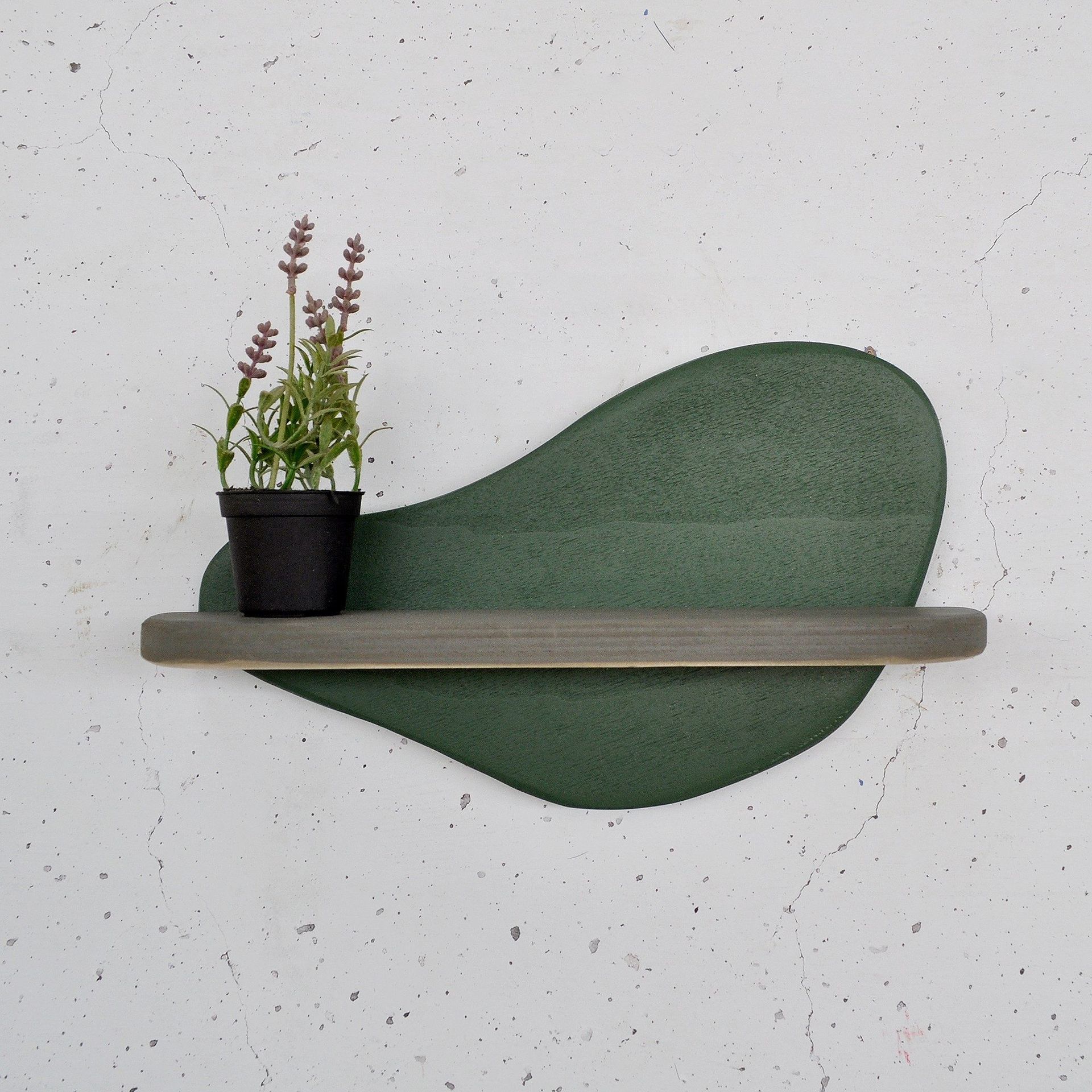 Dekorativ vegghylle i tre Hanah Home Magna Grønn / grå 35 x 20 x 11 cm -