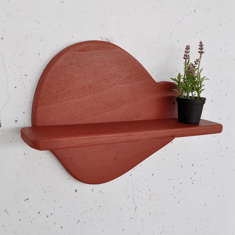 Dekorativ vegghylle i tre Hanah Home Magna Oransje 35 x 28 x 11 cm - Møbler - Bord - Avlastningsbord - Pidestall & søylebord