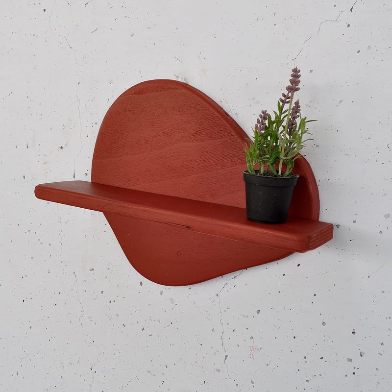 Dekorativ vegghylle i tre Hanah Home Magna Oransje 35 x 28 x 11 cm - Møbler - Bord - Avlastningsbord - Pidestall & søylebord
