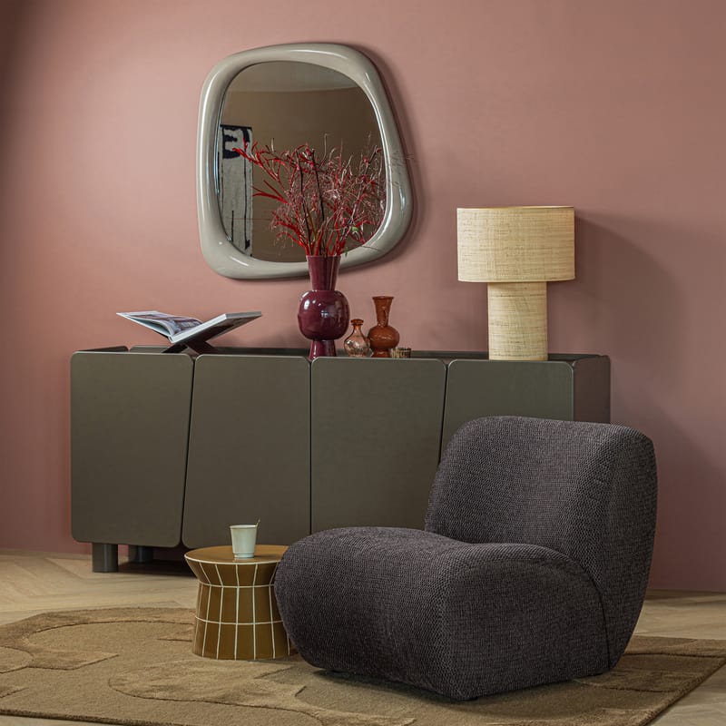 Dekorativt sidebord Plu 38 cm rundt - Honninggul - Møbler - Bord - Avlastningsbord - Lampebord & sidebord