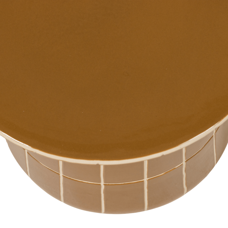 Dekorativt sidebord Plu 38 cm rundt - Honninggul - Møbler - Bord - Avlastningsbord - Lampebord & sidebord